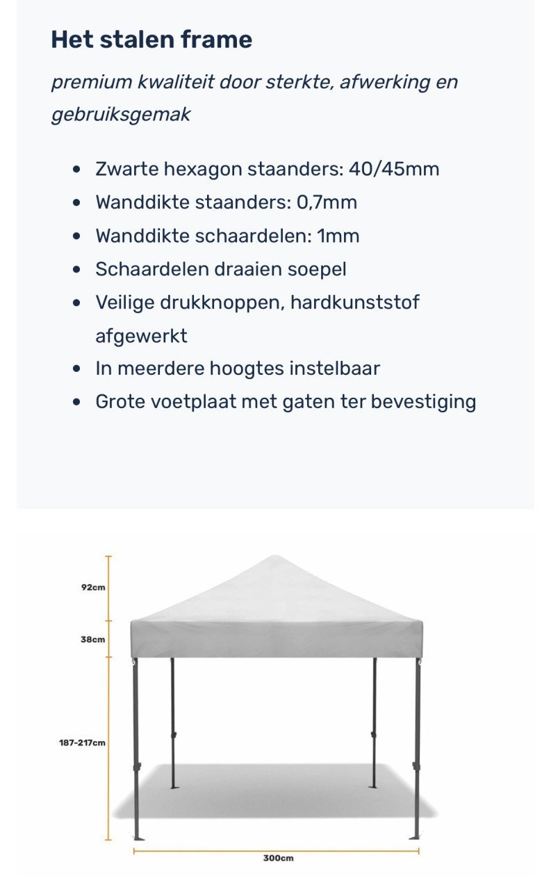 PARTYTENT Outmate Easy up 3x3m - Premium