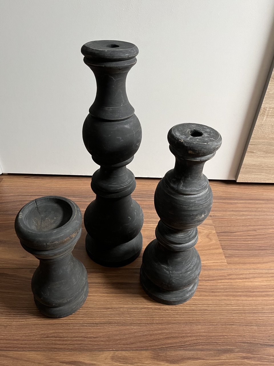 Houten kandelaars