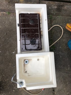 Wasbak met aanrecht camper