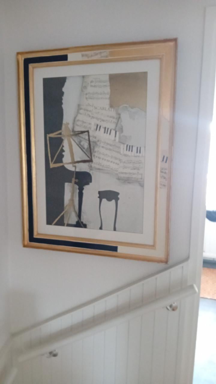 Schitterend Piano Schilderij met glasplaat!
