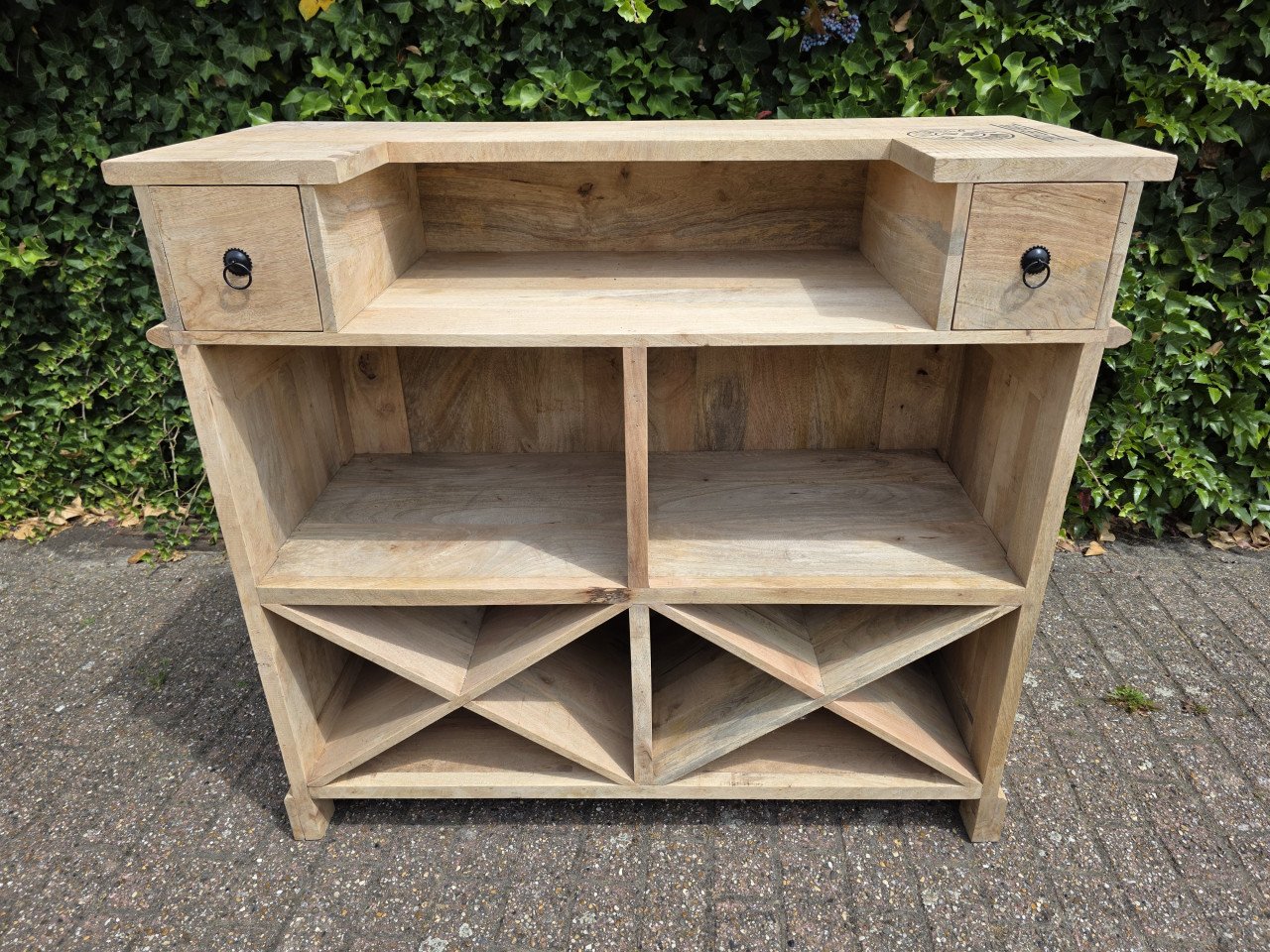 Gave BAR van massief Mango hout NIEUW
