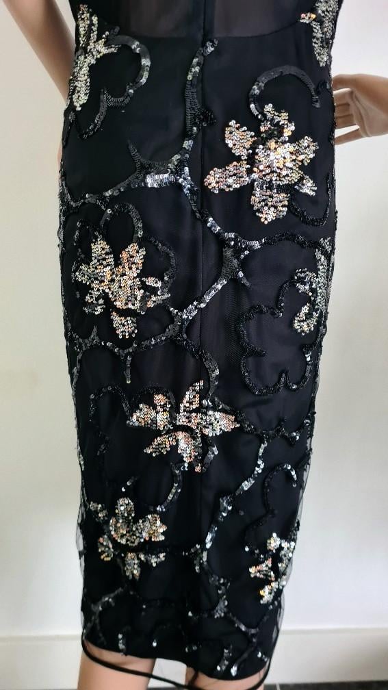 Rena Lange: Nieuw zwart jurkje met pailletjes maat 42
