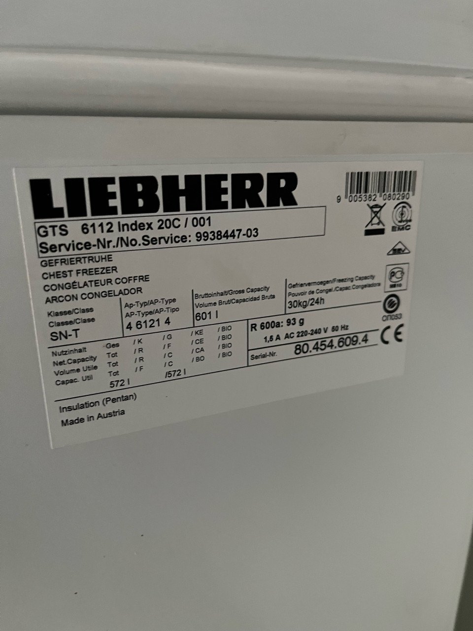 Liebherr vrieskist GTS 6112