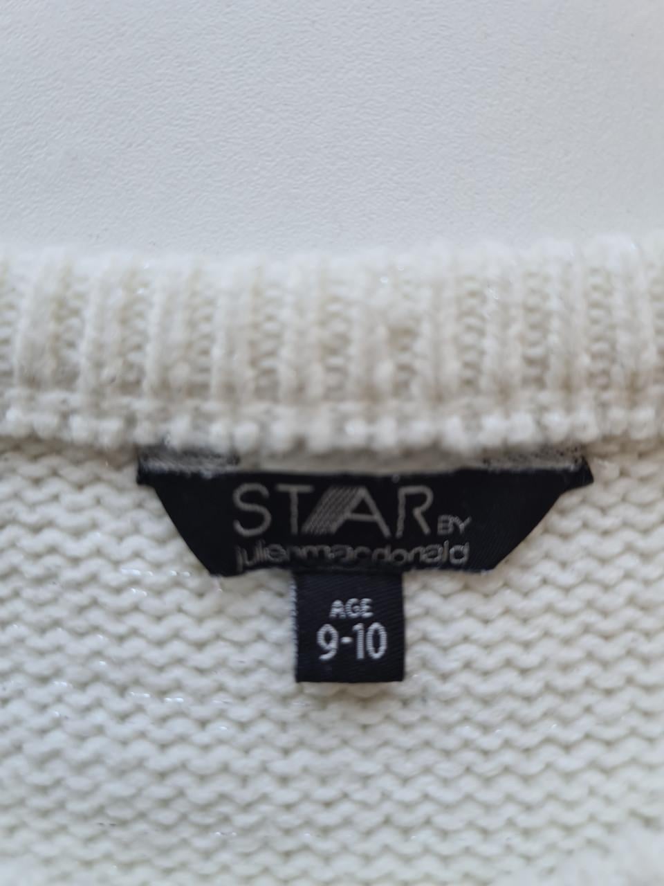 Mooie ecru witte trui met pailletten Star by Julie Macdonald  Mt 146-152