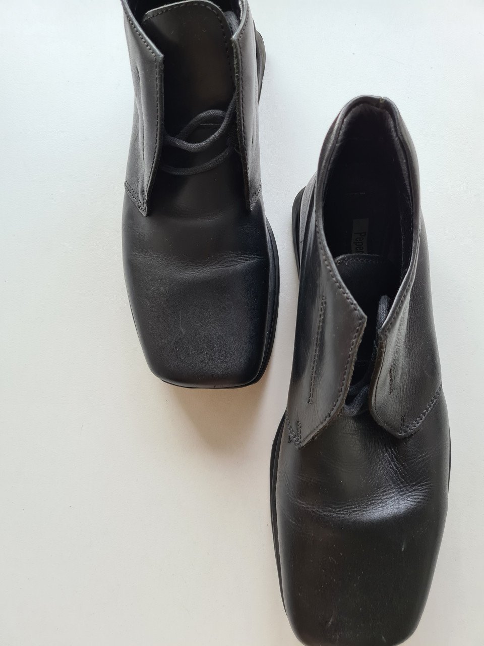 Peperoni zwarte leren heren veterschoenen  Maat 42