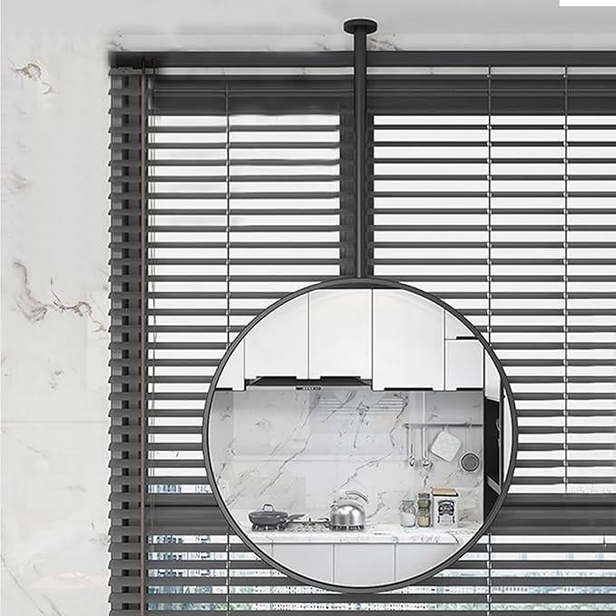 Nieuwe Spiegel zwart diameter 600mm , zwart kader inclusief plafondbev.