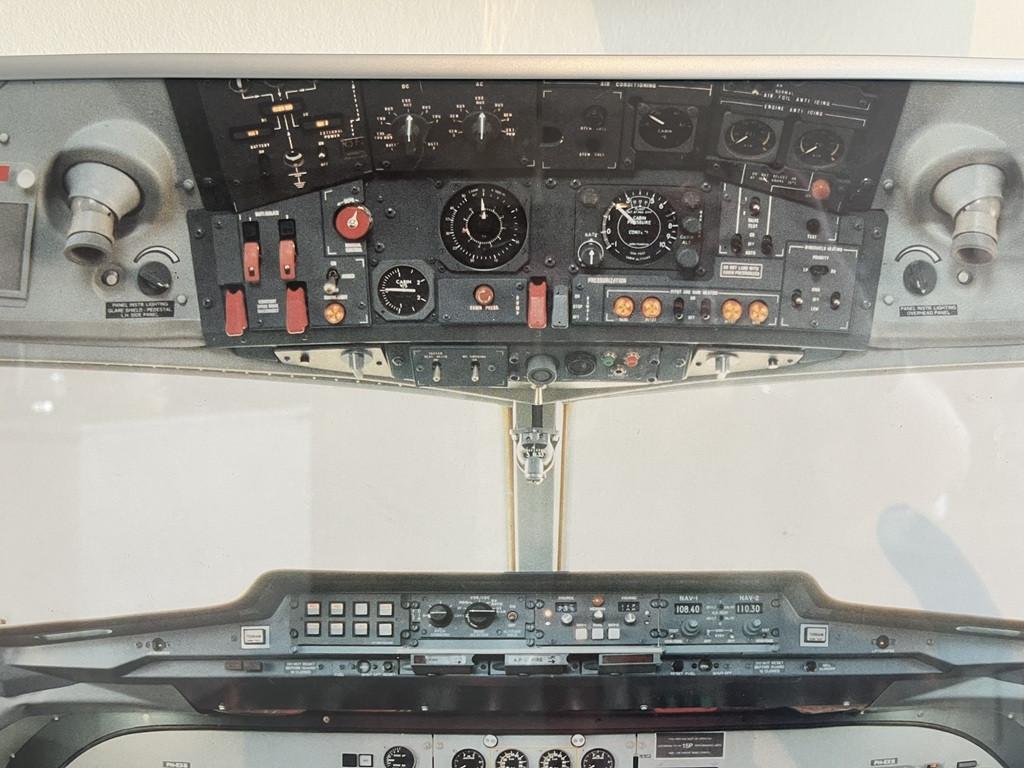 Ingelijste poster cockpit F28 Fokker friendship