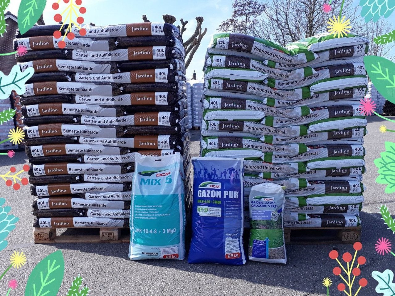 Winter plantuien, zaden meststoffen, grond