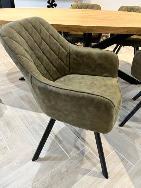 4 x nieuwe olijfgroene velvet design eetkamerstoel