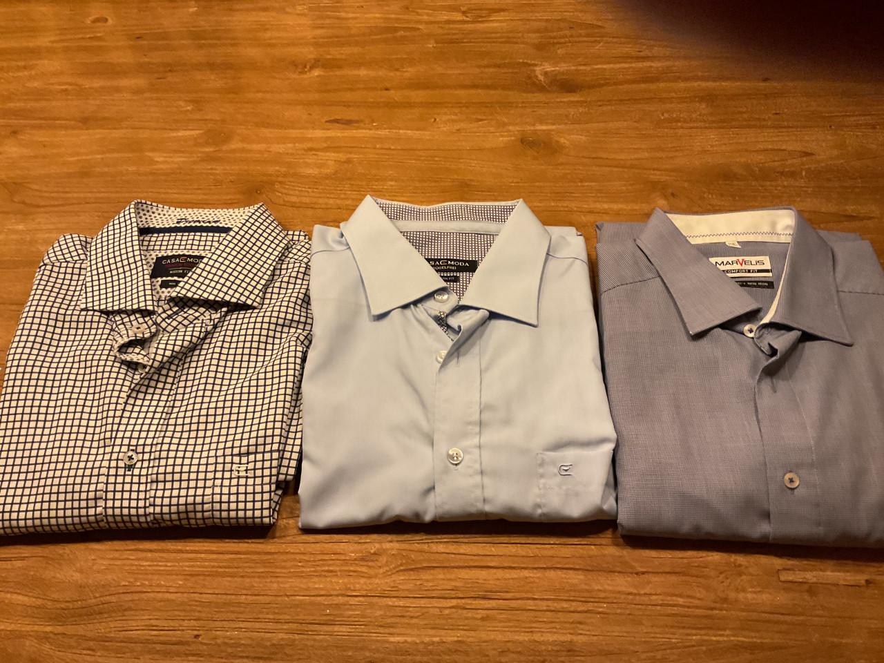 3 strijkvrije overhemden, mt 44  CasaModa en Marvelis