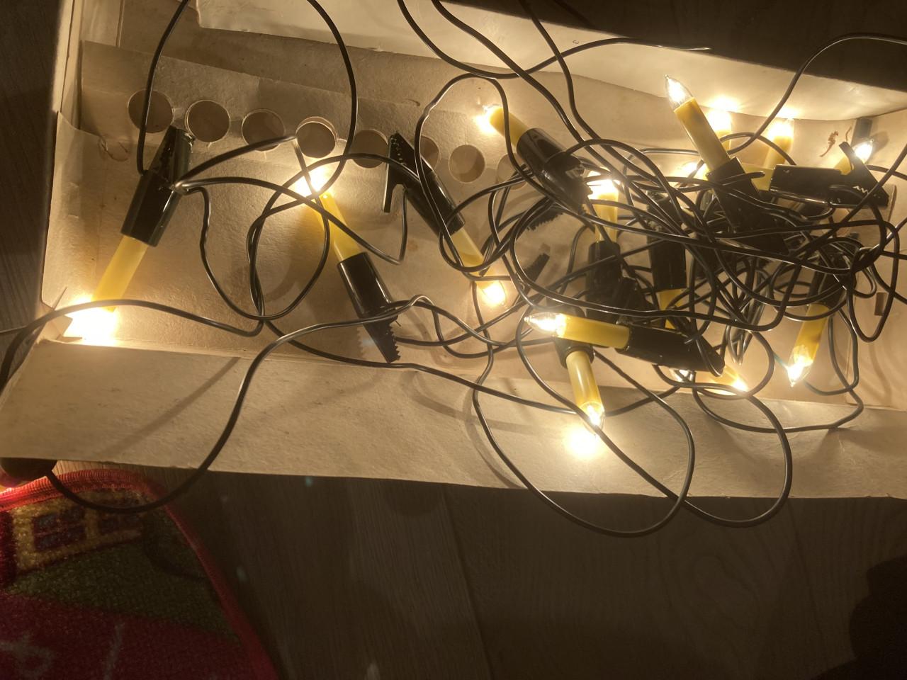 2x Antieke 16 kaars kerstboom verlichting