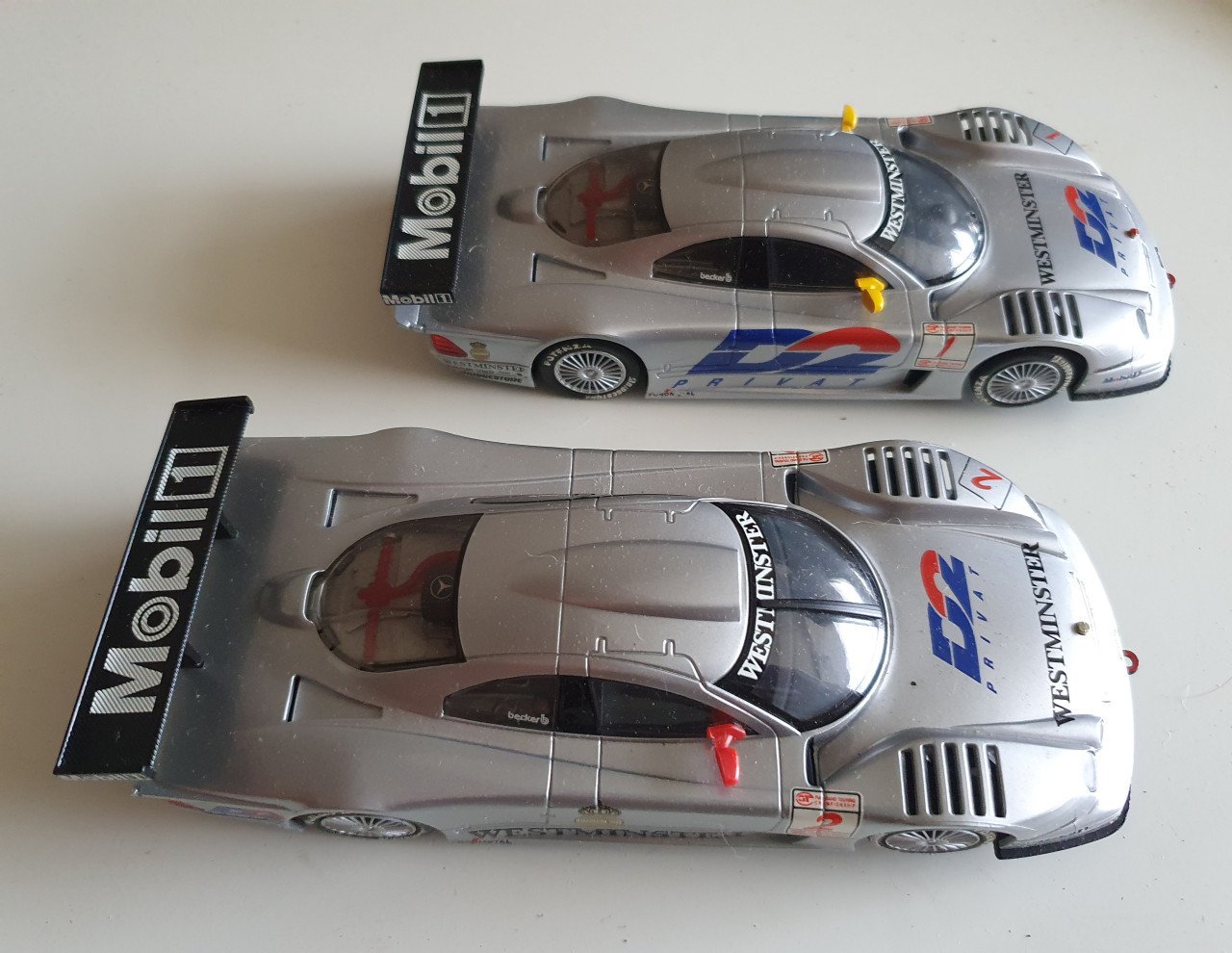 Scalextric Le Mans 24hr racebaan met 2x Mercedes CLK GT1