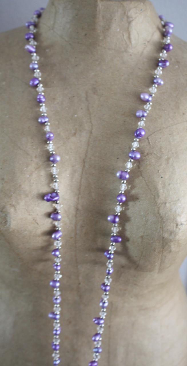 Paars tinten  kralen ketting