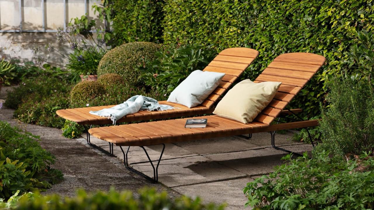 Houe MOLO Sunbed ligbed van duurzaam teakhout Inclusief kussen