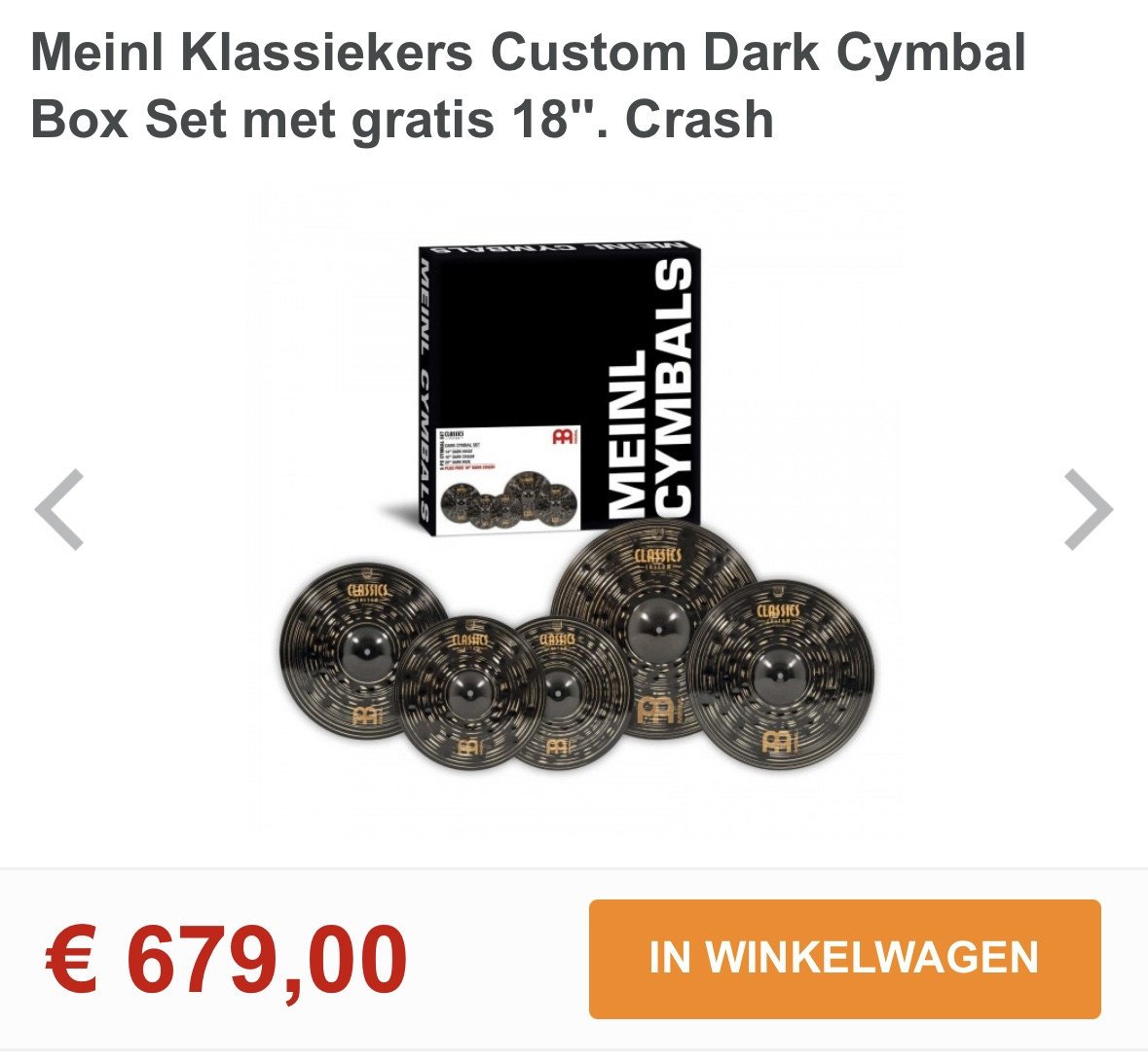 Meinl classics custom dark bekkenset