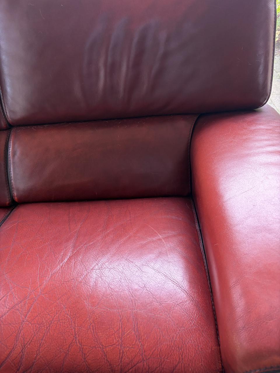 Lederen 3 zits bank. Gratis af te halen