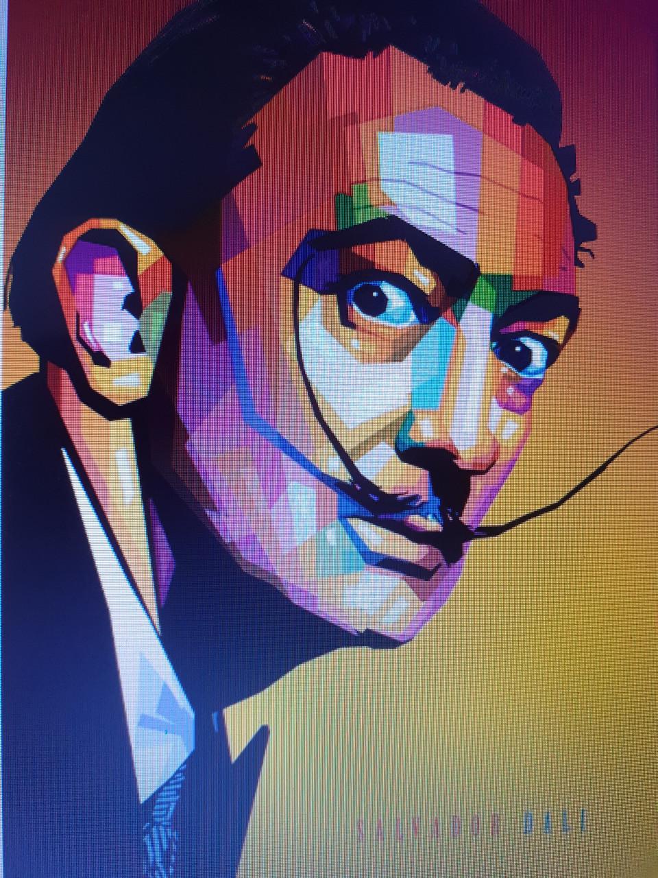 Leuk Schilderij " Oude Blauwe Deur " van Jopie Huisman. & Salvador Dali