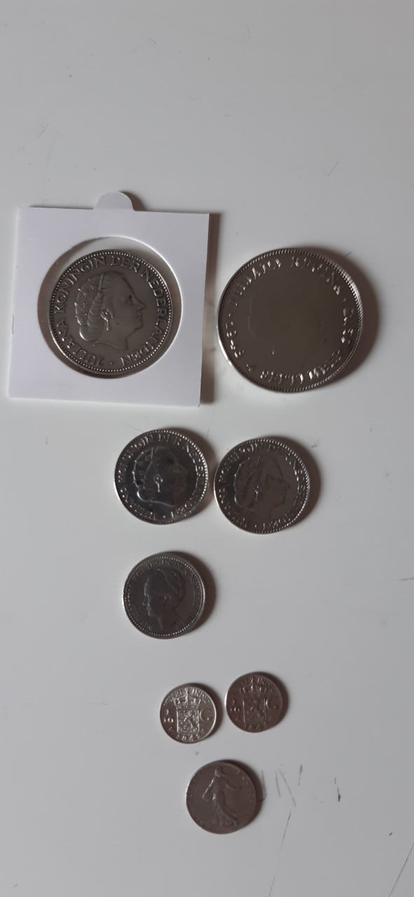 Zilveren munten 14 stuks
