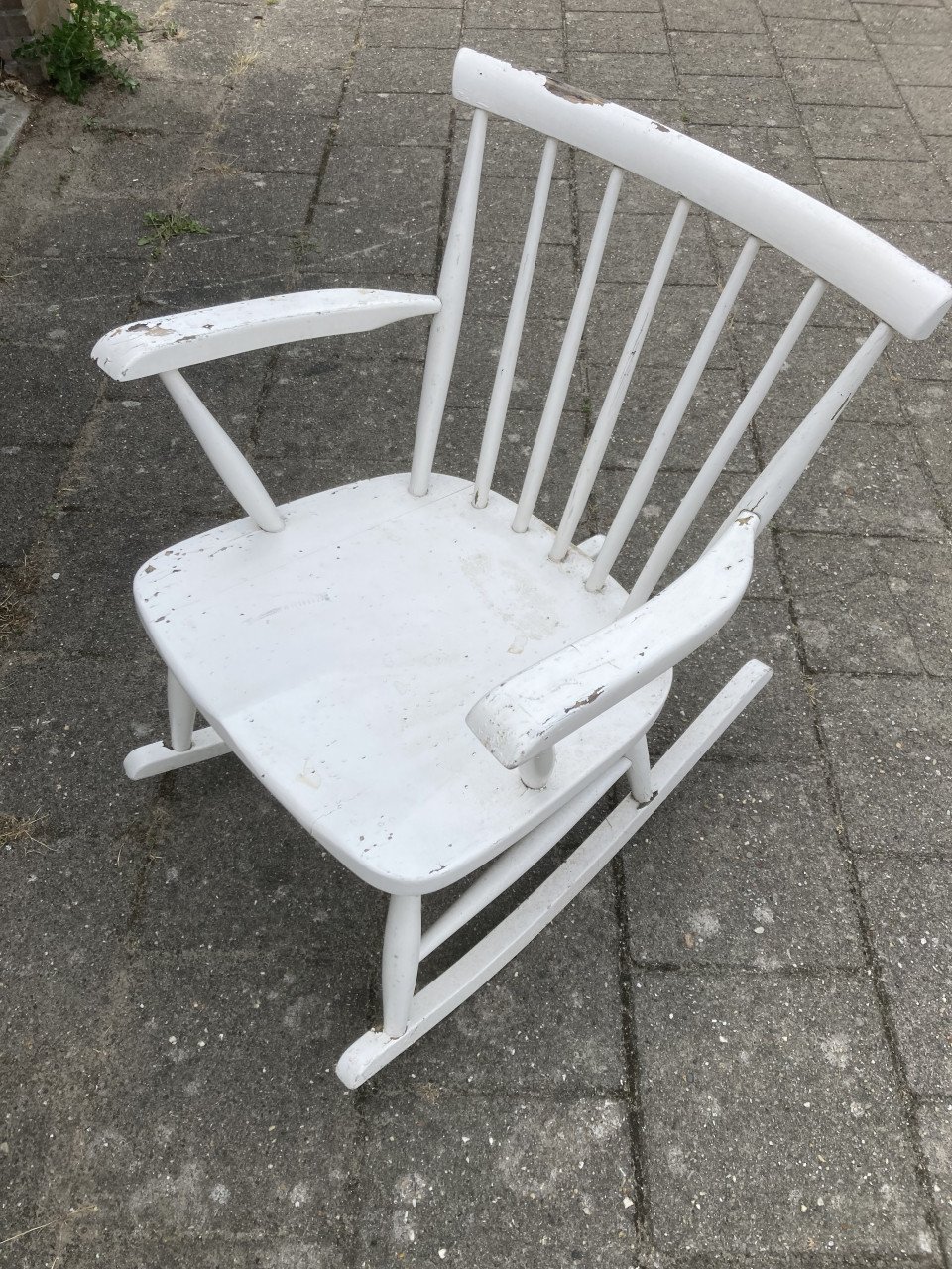 Houten schommelstoel