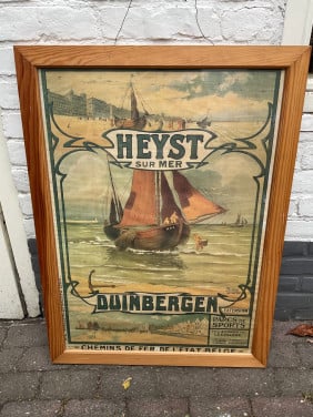Affiche Heyst sur Mer in lijst