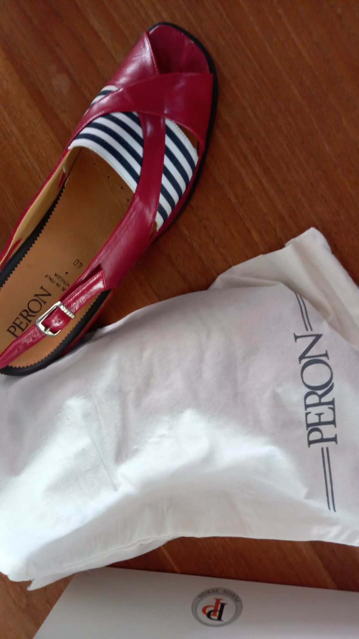 Peron Dual Slingback Pumps Rood/Wit Maat 40