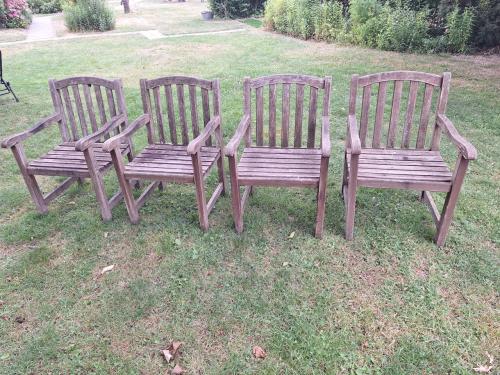 Tuinstoelen, houten tuinstoel, 6 stuks