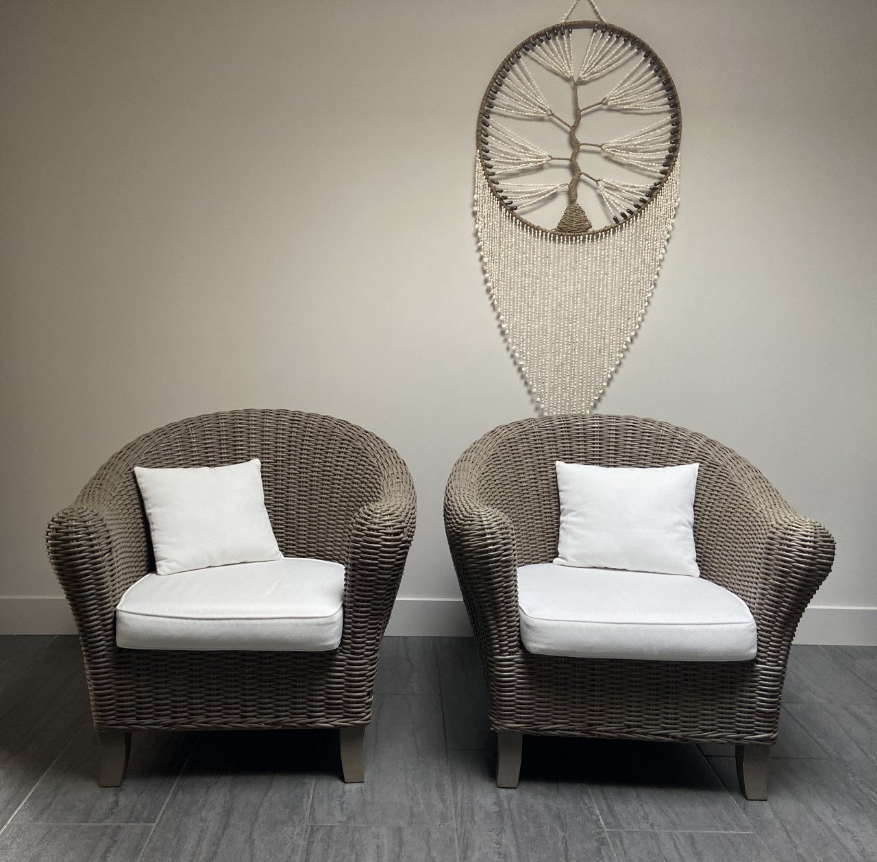 Prachtige rotan fauteuils met kussens - als nieuw!