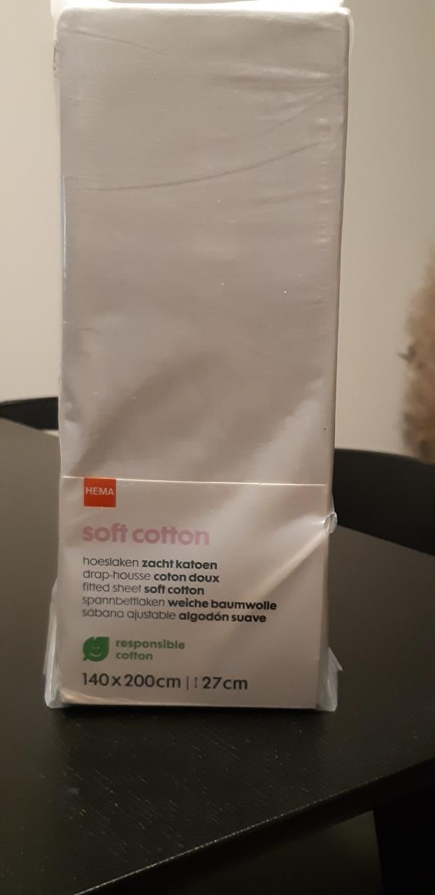 Nieuw hoeslaken zacht katoen