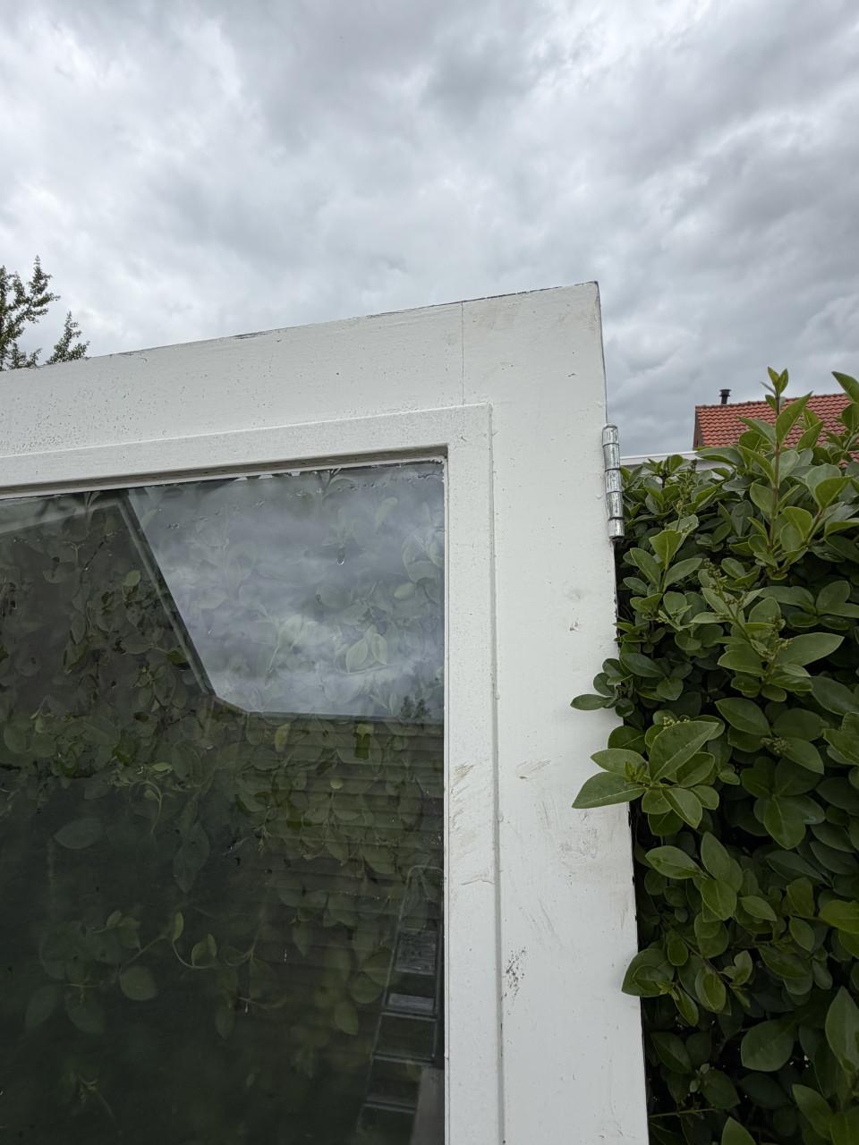 Hard houten deur met dubbelglas