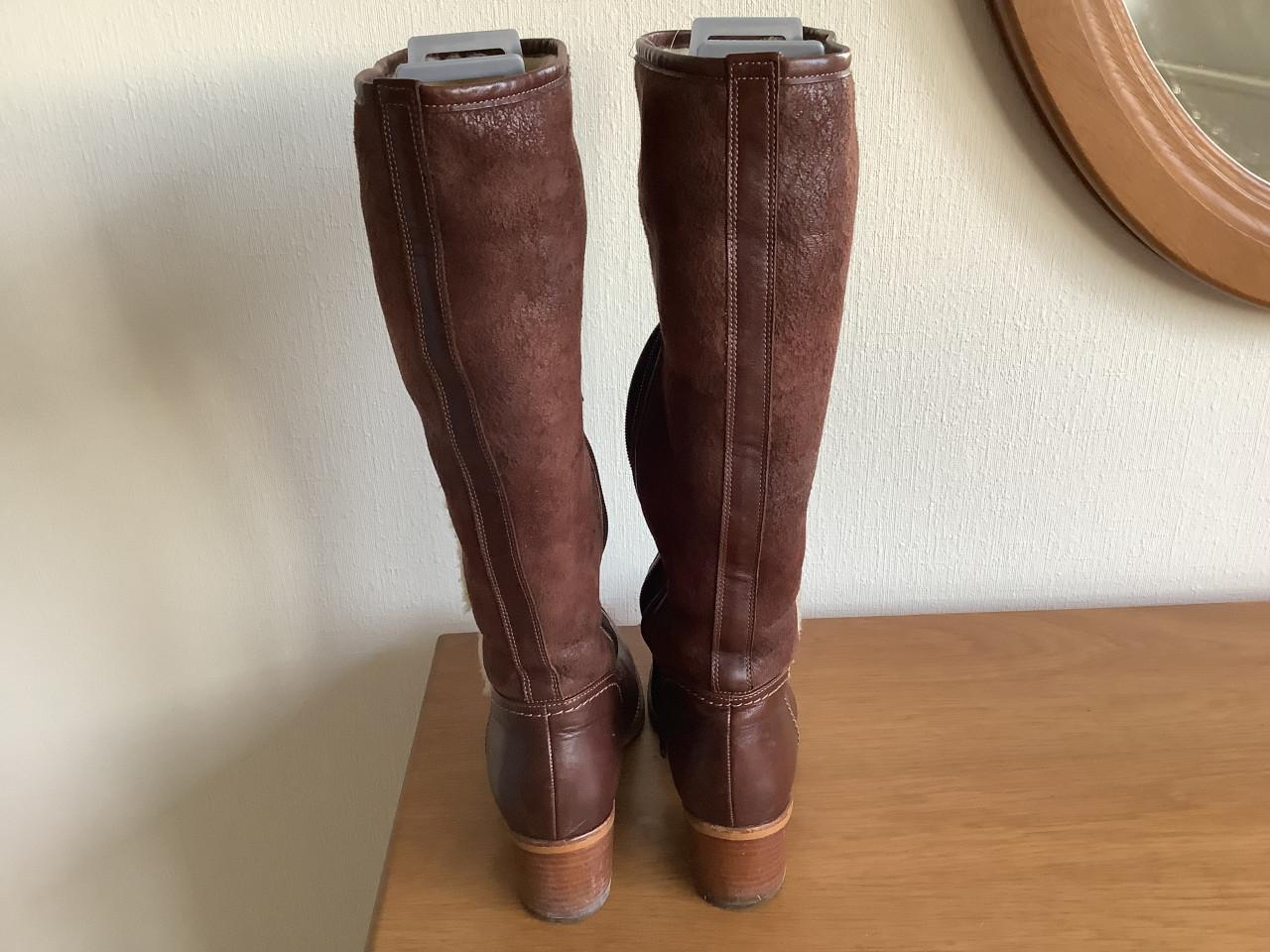 Gabor Laarzen Jak leer - bont gevoerd - kleur Mokka - boven wijdte 32/38 cm