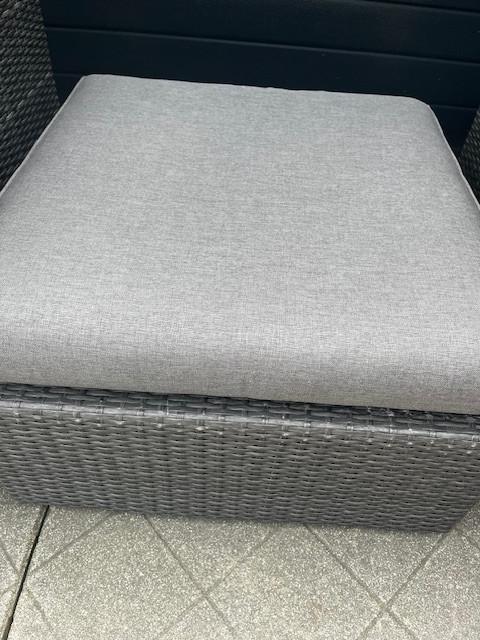 Wicker lounge tuinset (2 fauteuils + bijzettafel + kussens)