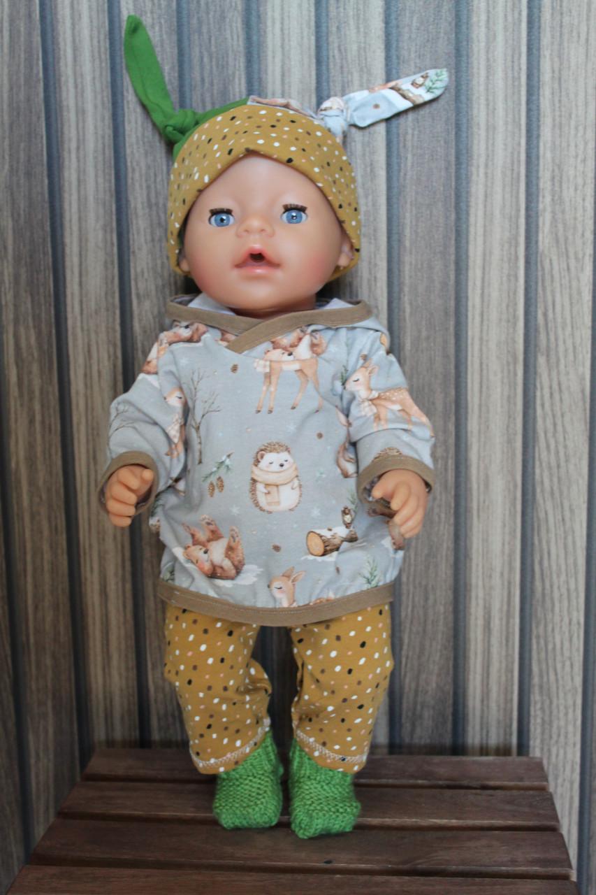 Baby born poppenkleding hoodie en muts