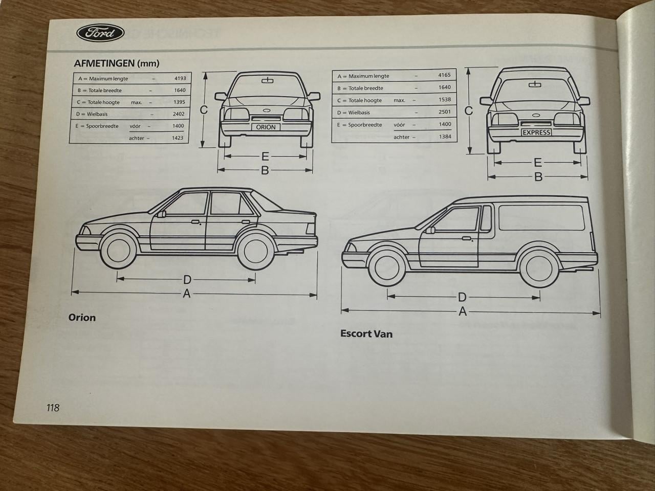 Instructieboekje FORD Escort en FORD Orion.