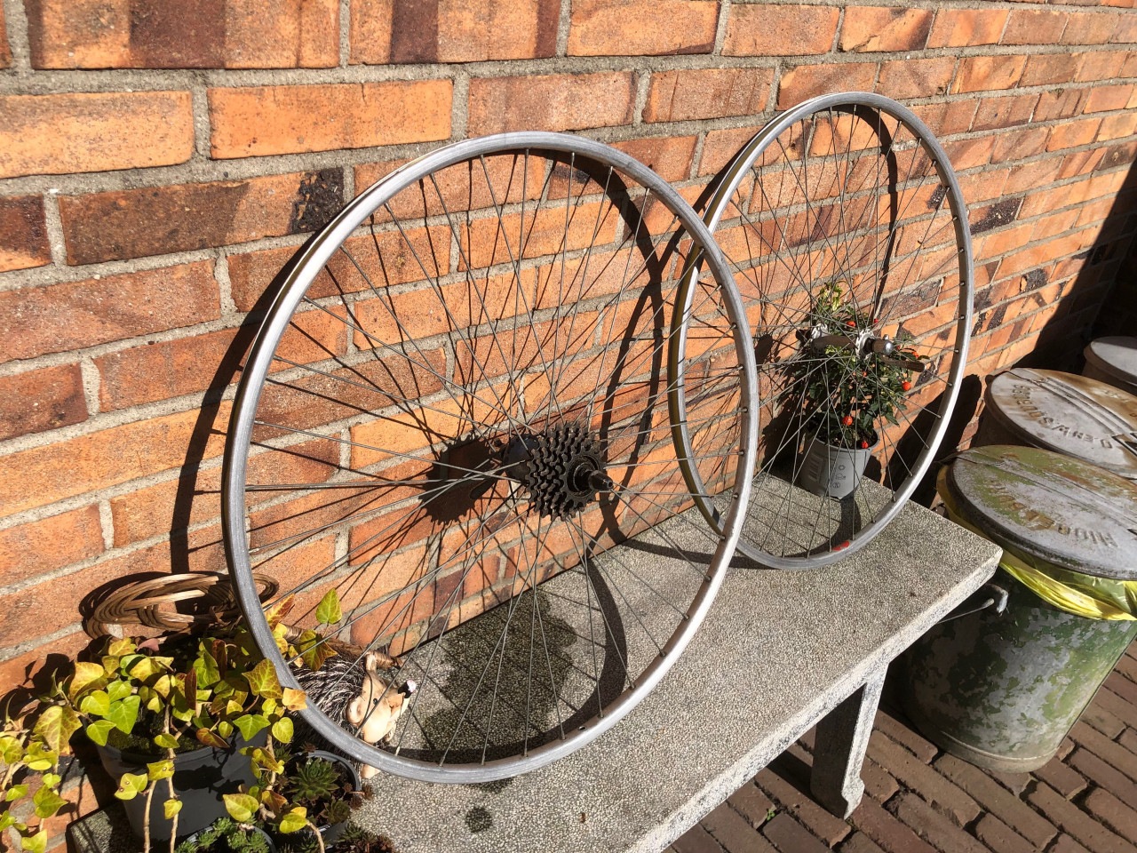 Vintage racefiets wielen.