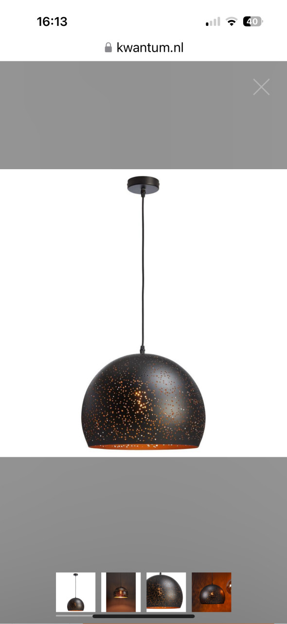 Hanglamp Gemino Zwart Goud