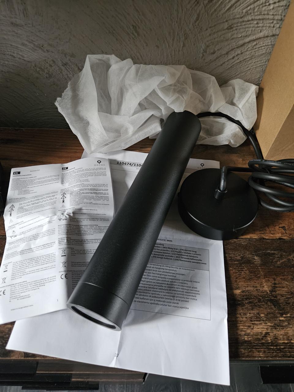 QAZQA Tuba HL Black IP44 Hanglamp - Nieuw in doos