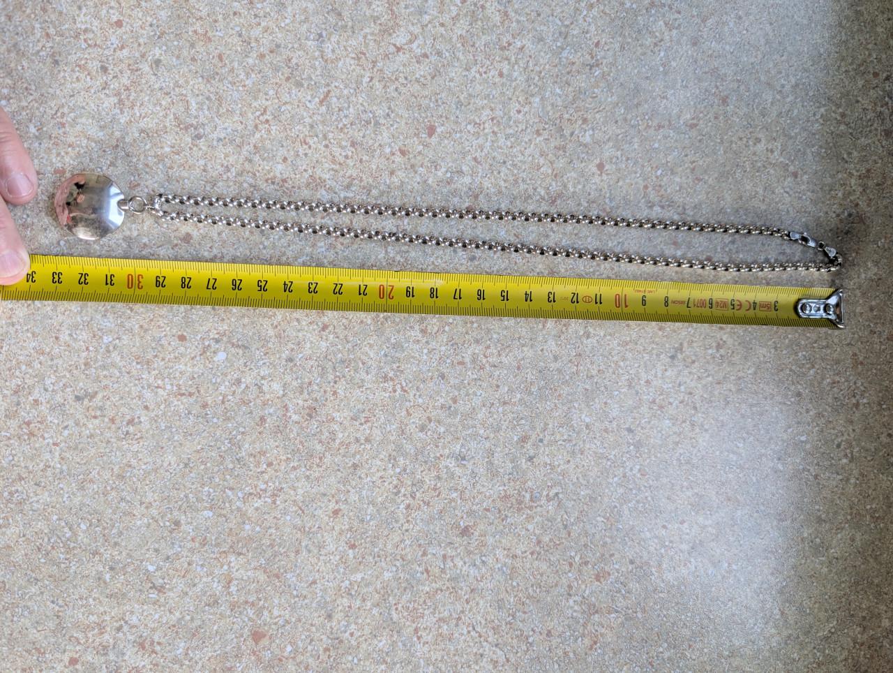 Zilveren Jasseron schakel ketting met hanger..
