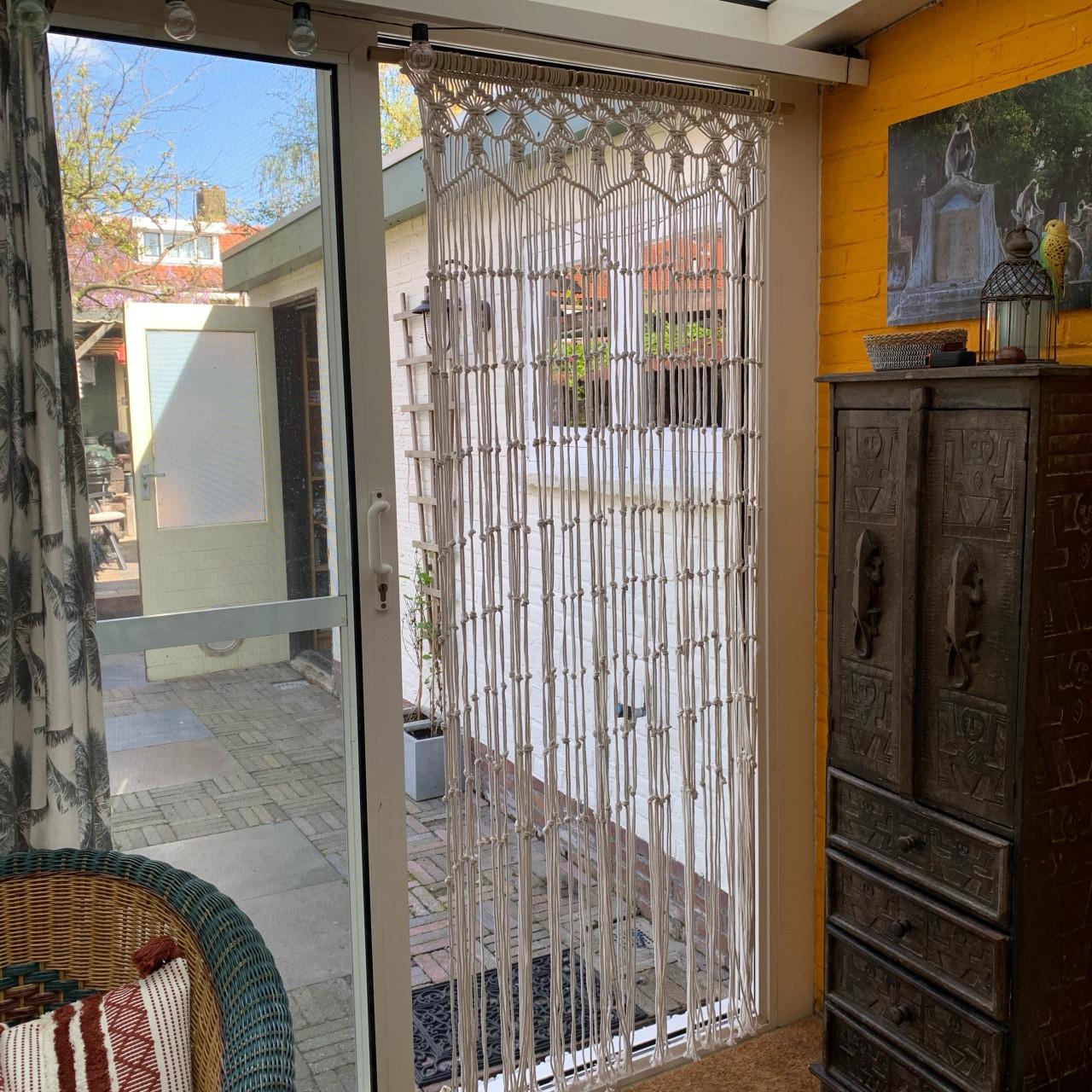 Vliegengordijn macramé offwhite