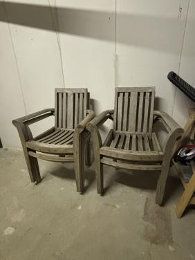 4 teakhouten tuinstoelen