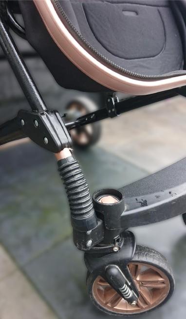 Kinderwagen 3-in-1 zwart/ goudbruin