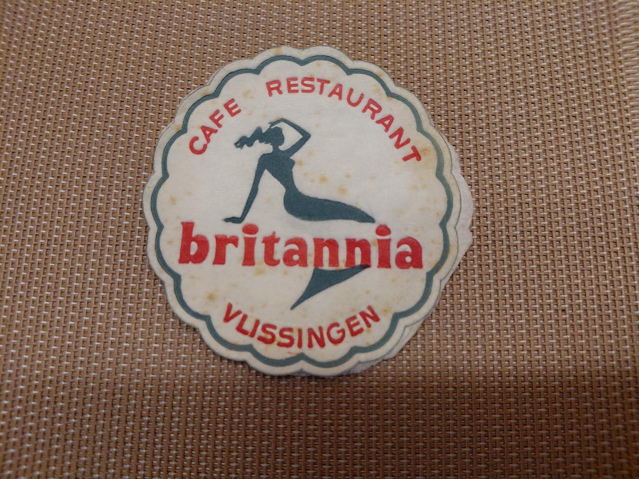 Oud bierviltje van Cafe Restaurant Britannia Vlissingen