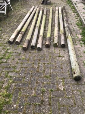 Tuinpalen rond geimpregneerd