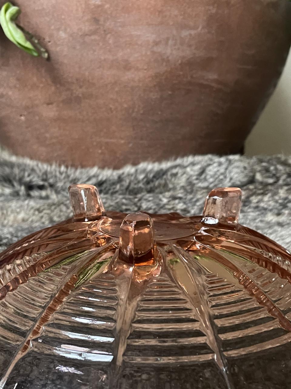 Persglazen fruitschaal met bord (set)