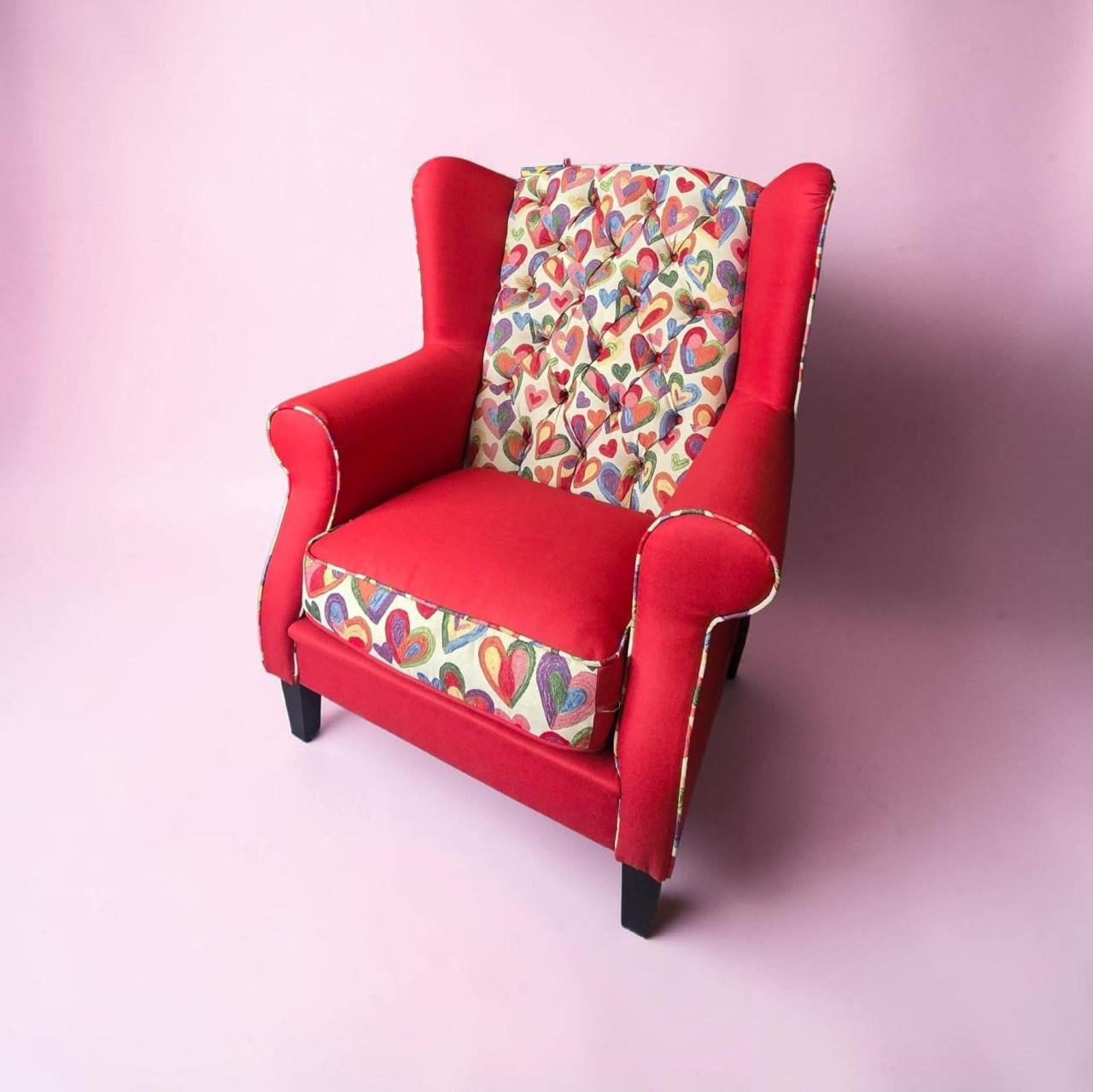 Nieuw gestofdeerde oorfauteuil topkwaliteit