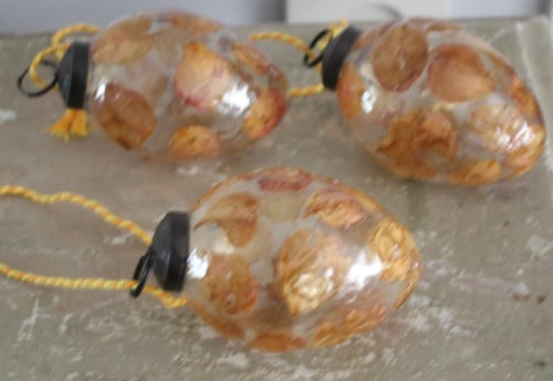 Set van 2 glazen eivorm kerstballen