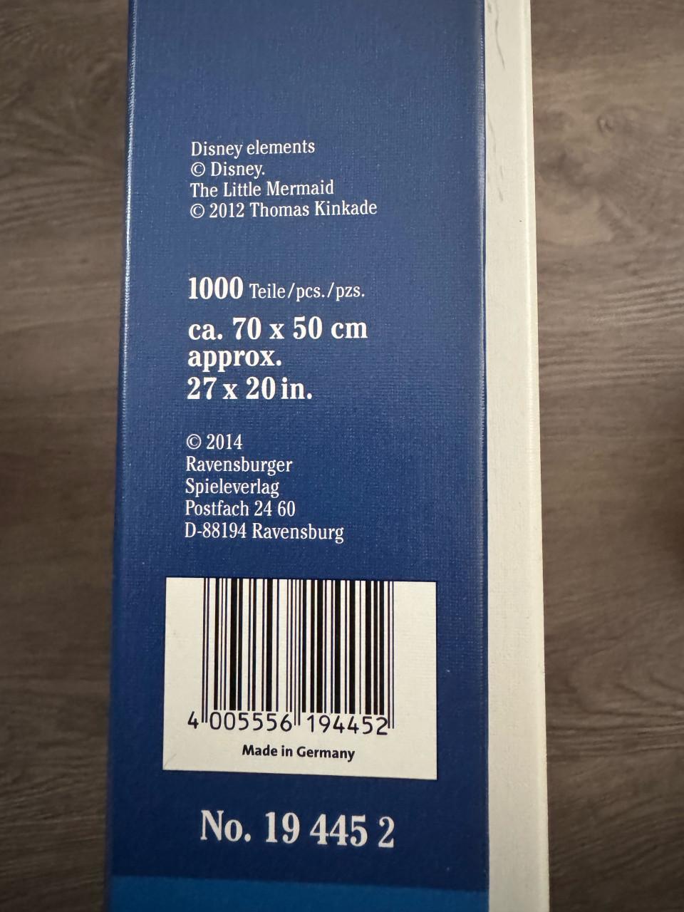 Ravensburger Disney puzzel van 1000 stukjes, 70 x 50 cm