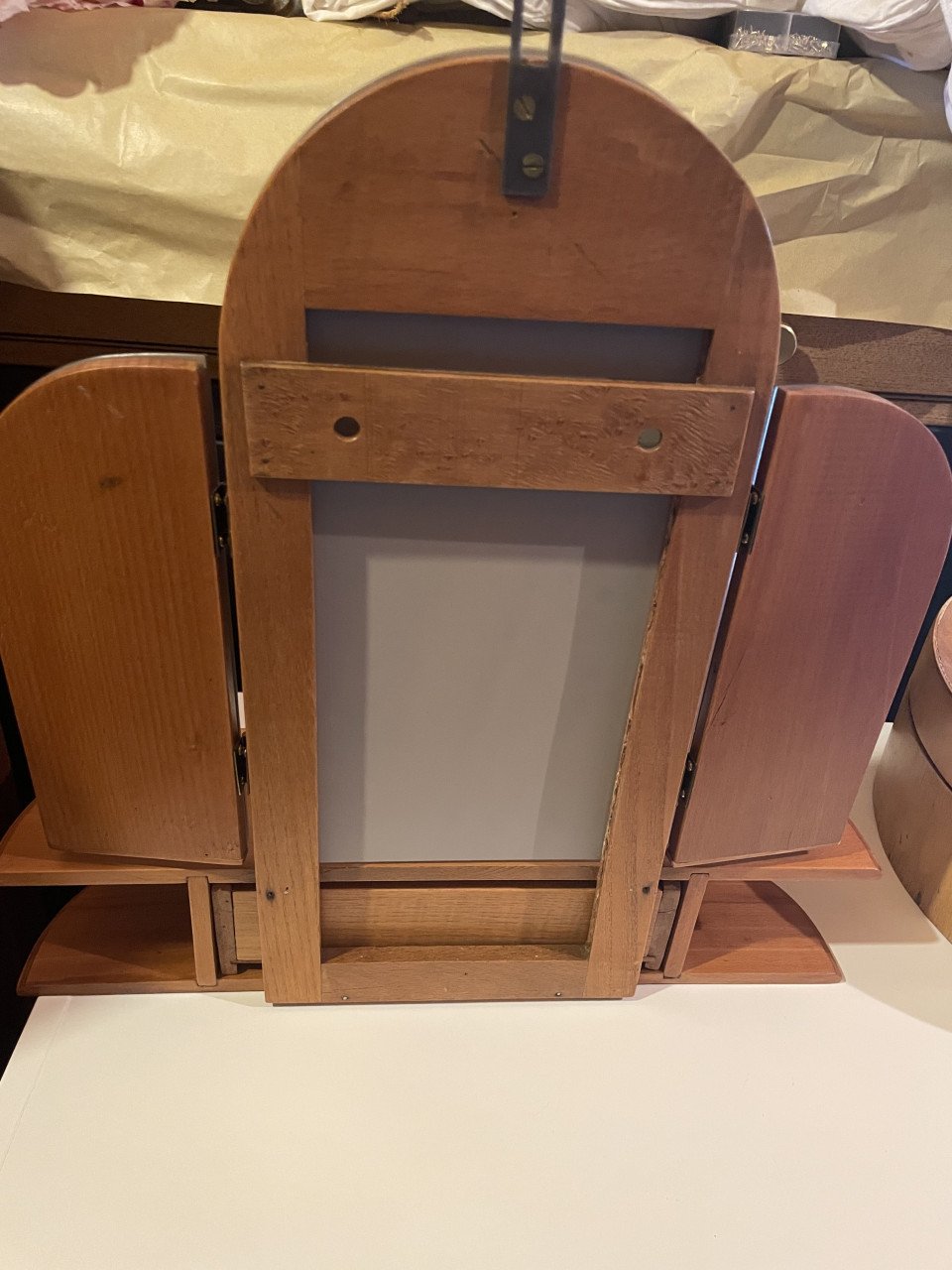 Vintage houten kapspiegel