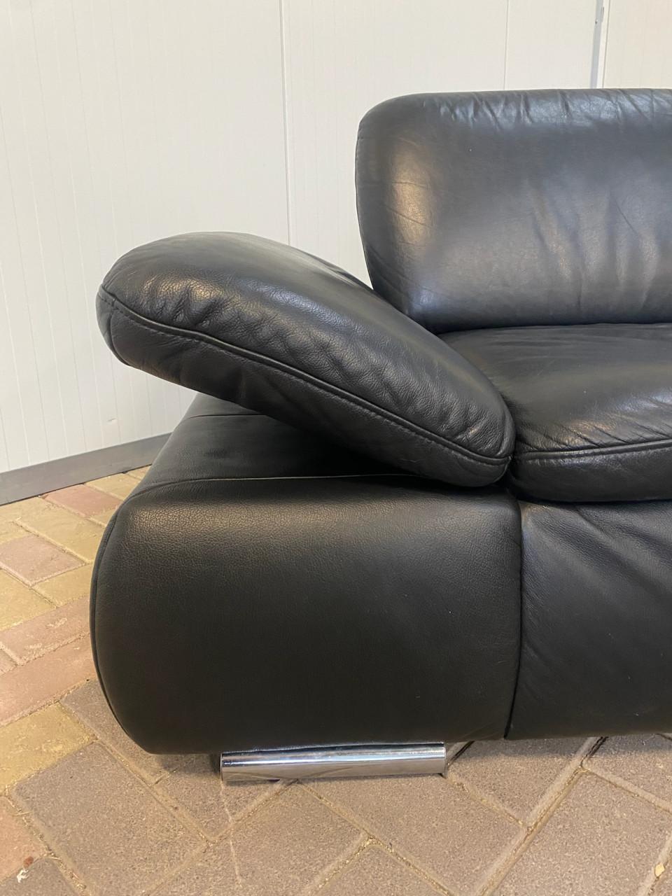 GRATIS LEVERING HEEL NL Mooie Zwarte Echt Leer Hoekbank