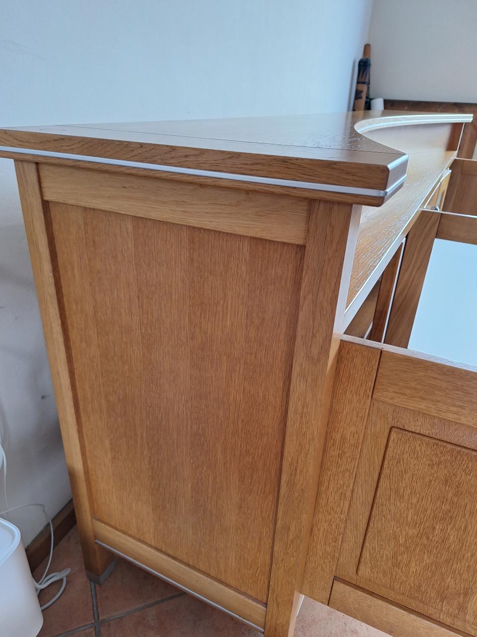 Dressoir 250 cm x 50 cm massief licht eiken