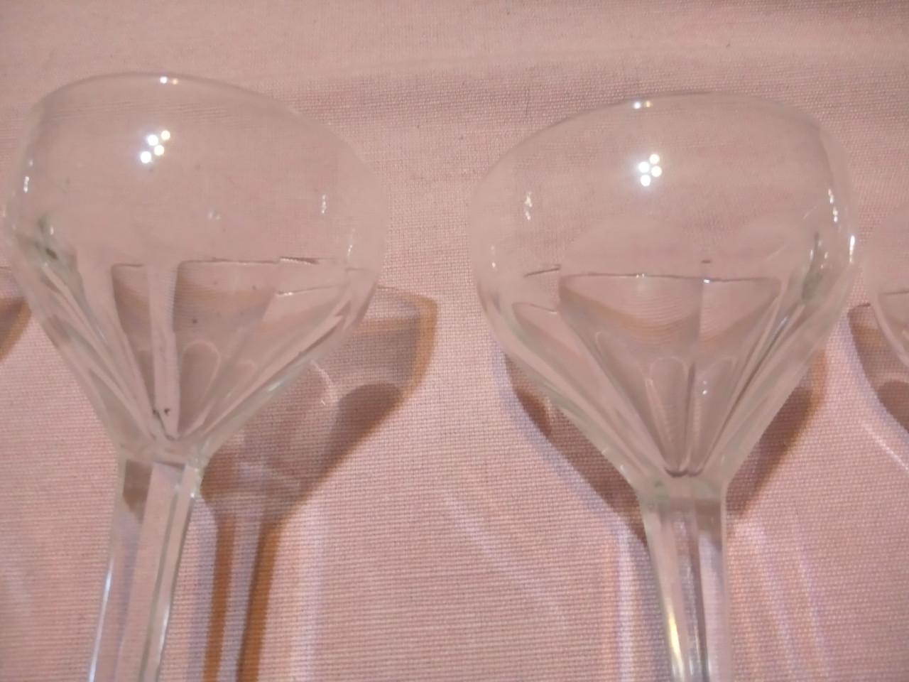 6 oude, mooi geslepen, advocaatglaasjes